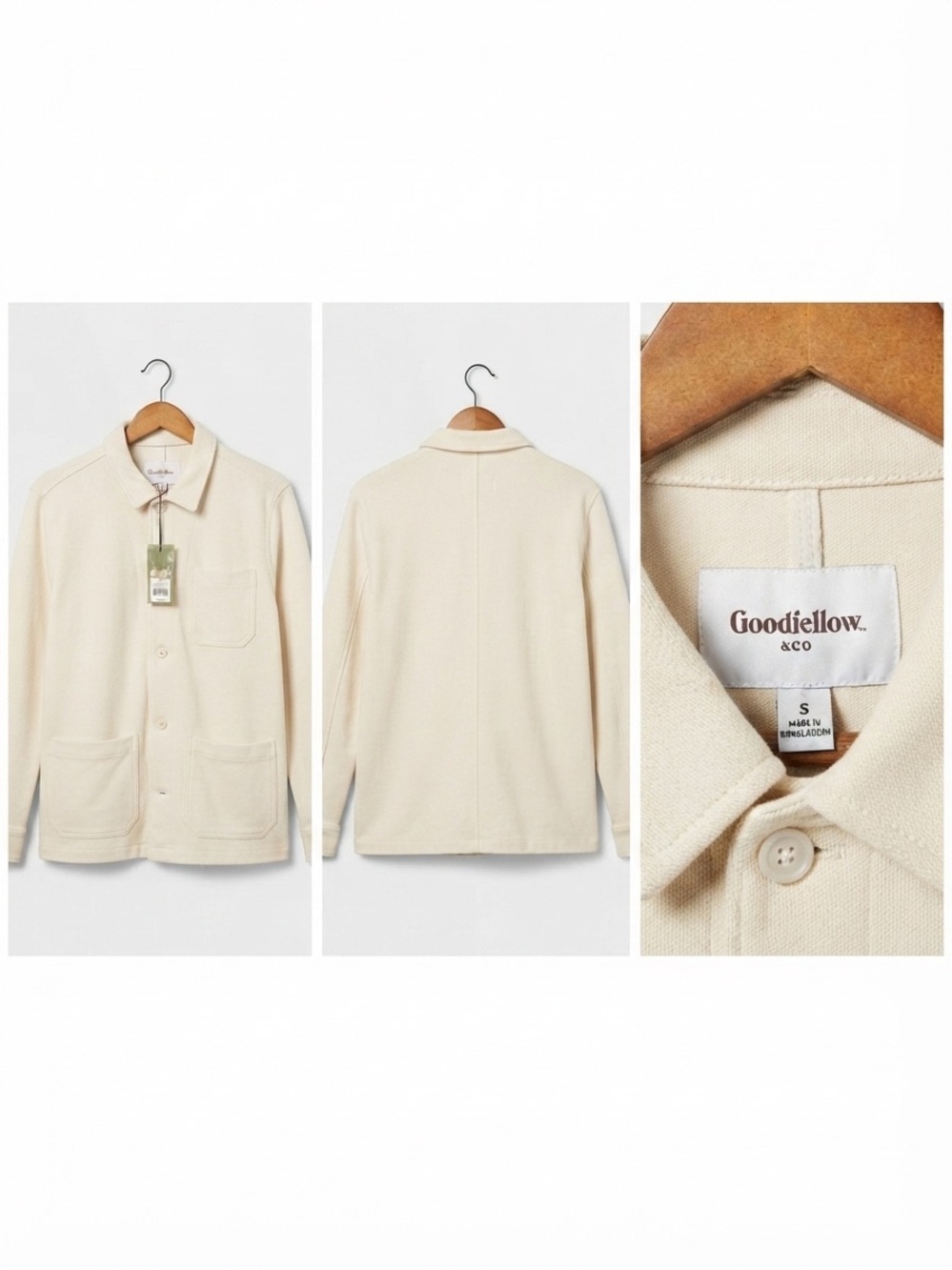 Goodfellow & Co Cream Button-Up Knit Jacket